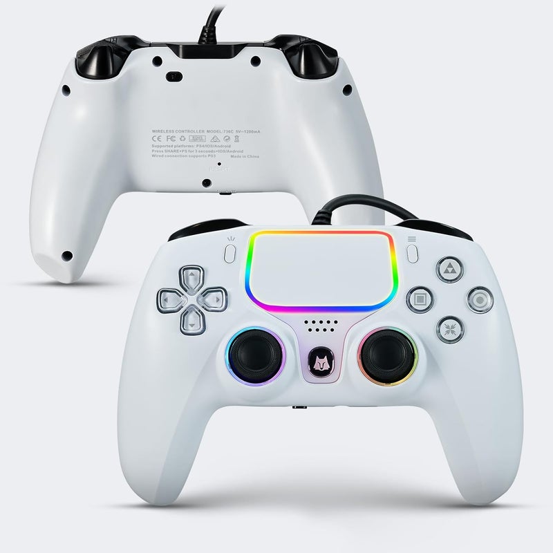 NBCP Gaming 2 Pack for PS5 Wired Controller, PC/Steam, Turbo & Linear Hall-effect Trigge,Wired Controllers for Compatible with PS5/4, Windows PC & Steam White* 2 - Image 1